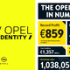 The new Opel Next font on the left, next to a 2018 ad using the outgoing Opel Sans font on the right.